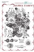 The Folk Art Garden Rubber Stamp sheet - A5